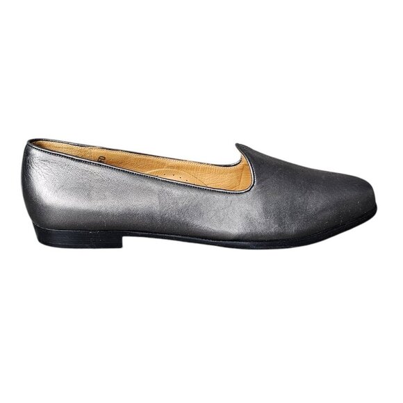 Cole Haan Kathan Leather Slip On Pewter Metallic Loafer Shoe NEW - Picture 1 of 11